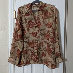 2/$10 Alfred Dunner sheer floral blouse. Sz 18P.
